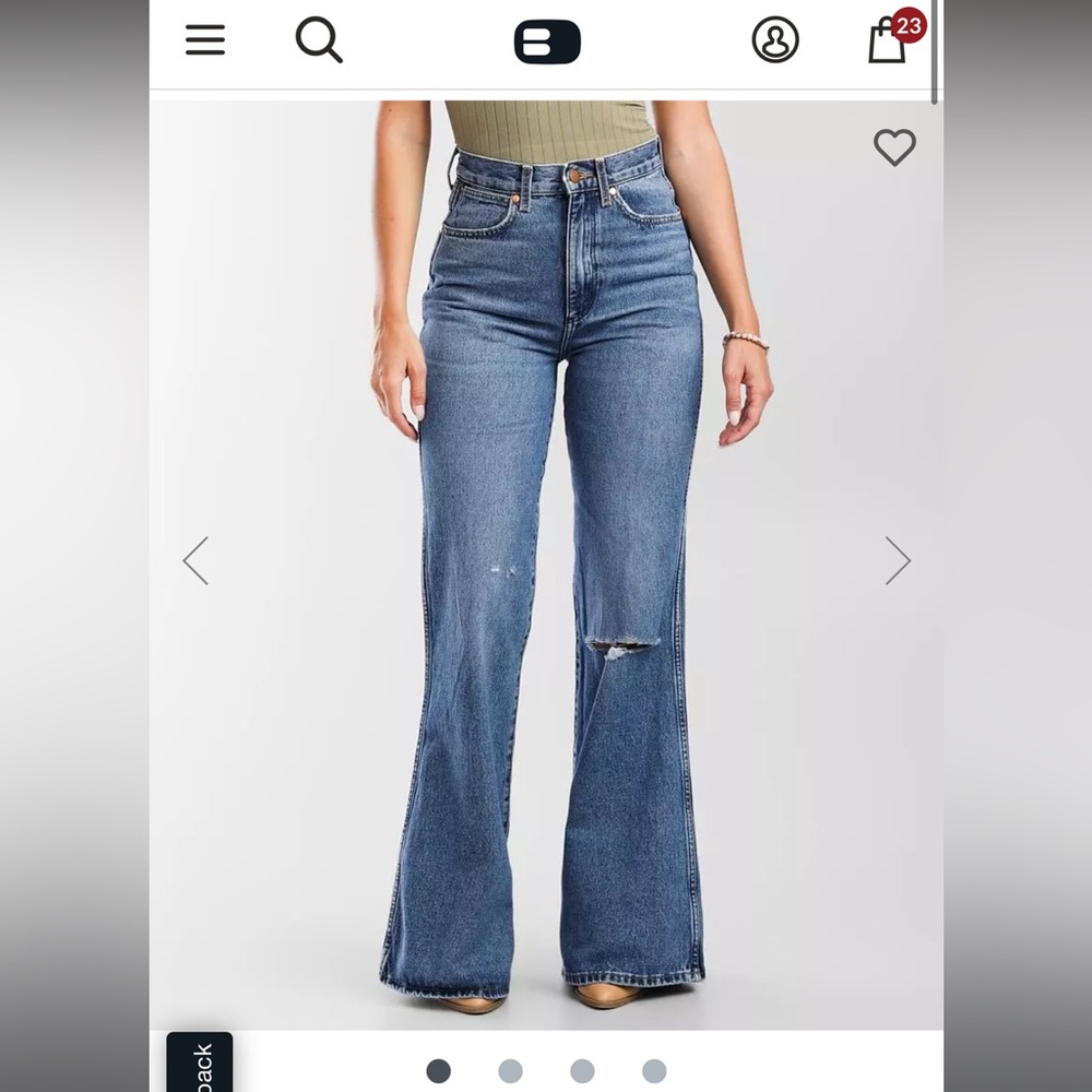 Wrangler Wanderer high rise flare jean size 28